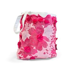 Elegant Pink Floral Tote Bag